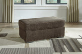 Prime Furniture - Ashley Furniture - Aylesworth Living Room - Ottoman / Chocolate - 5370214